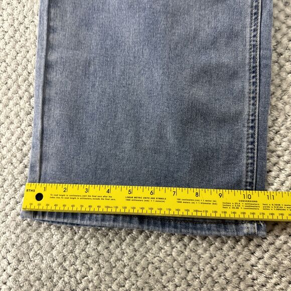 HDLTE Jeans Women M Blue Medium Denim Wash Wide Leg High Rise 5 Pockets Stretchy - Picture 11 of 16